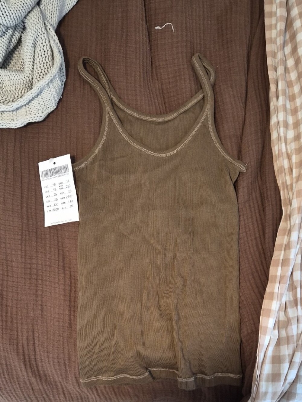 Brandy Melville White V-Neck Knit Tank + Brown & Black Basics(New With Tags) - Picture 2 of 4